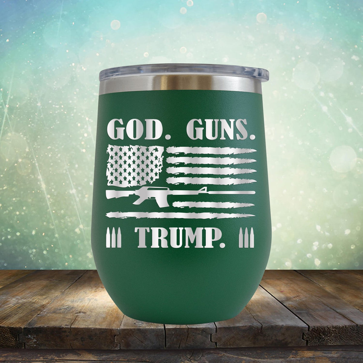God Guns & Trump - Stemless Wine Cup