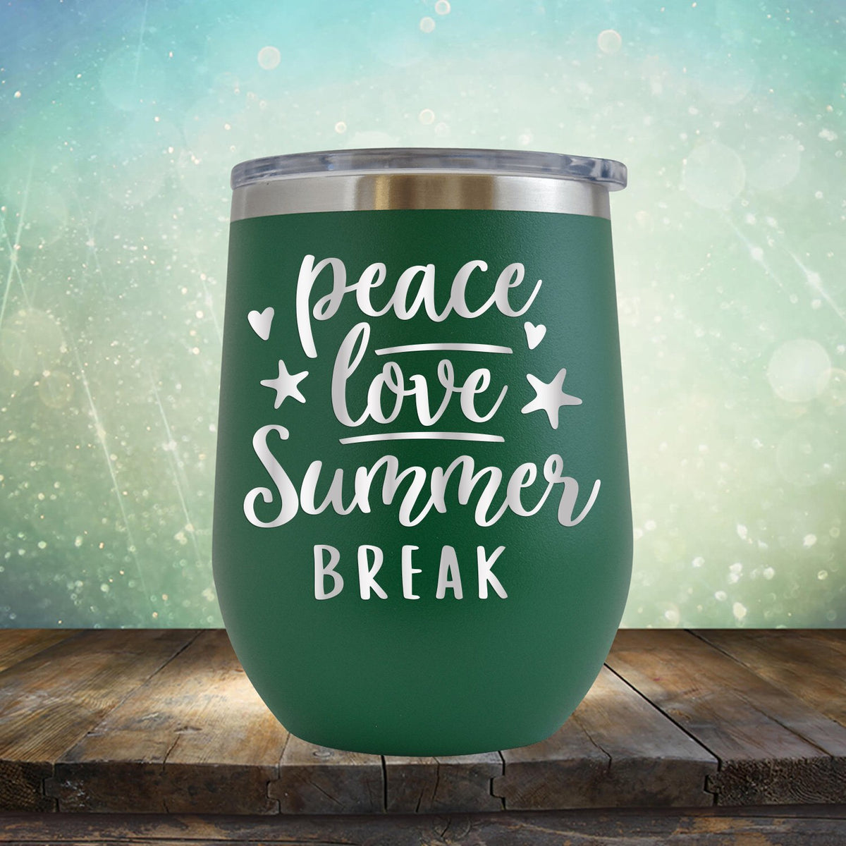 Peace Love Summer Break - Stemless Wine Cup