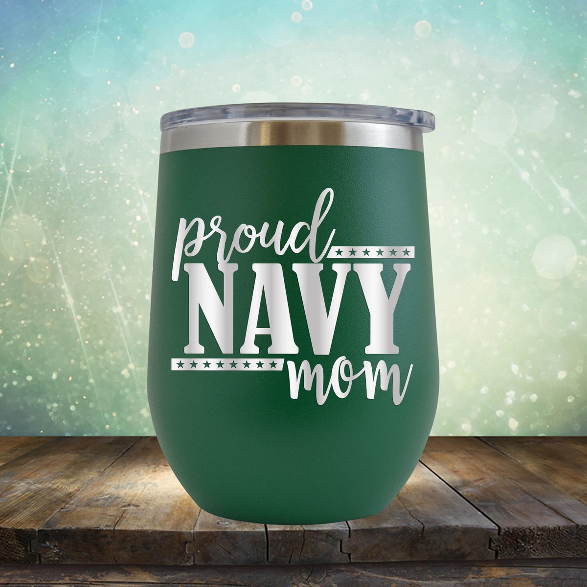 Proud Navy Mom - Stemless Wine Cup