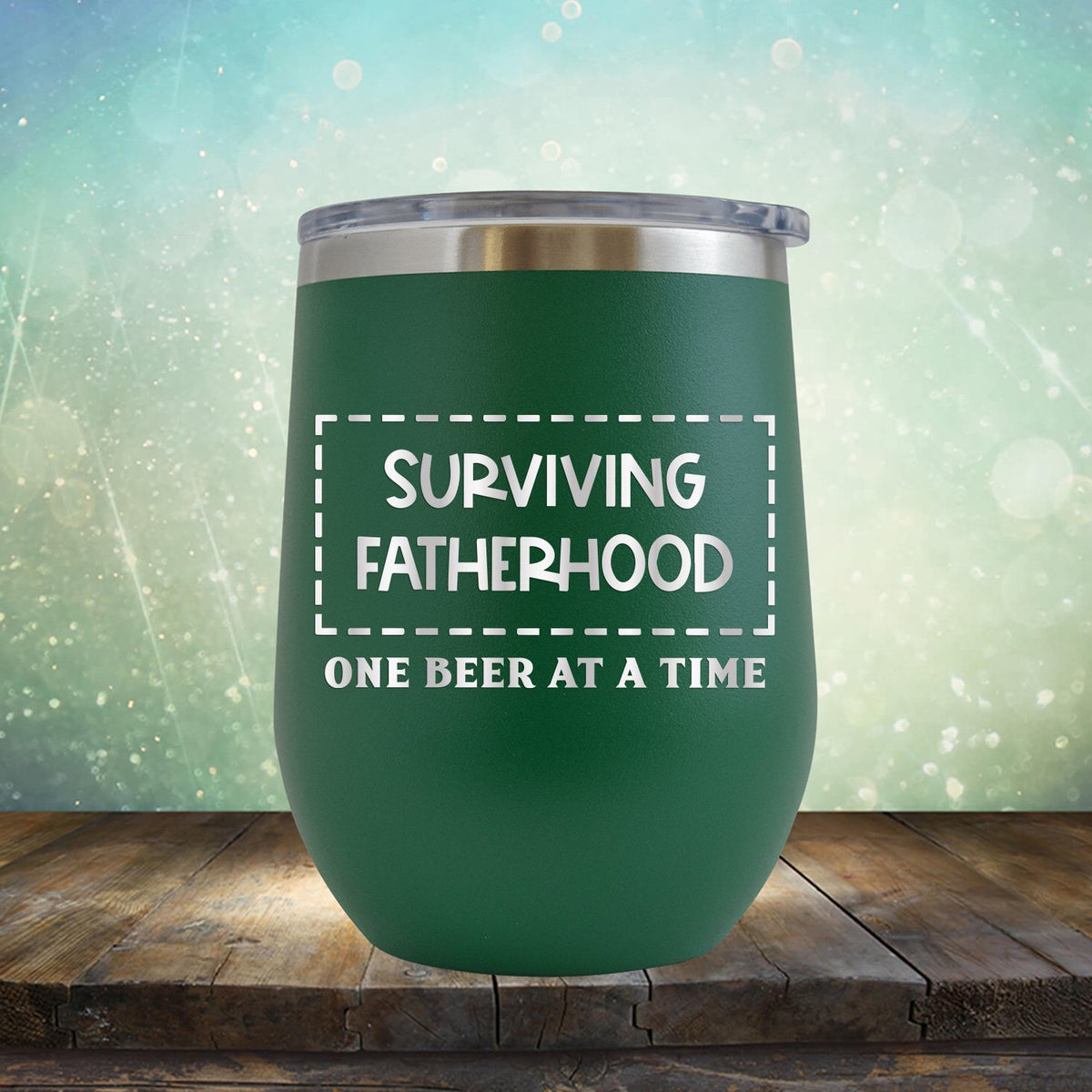 Surviving Fatherhood One Beer At A Time - Stemless Wine Cup