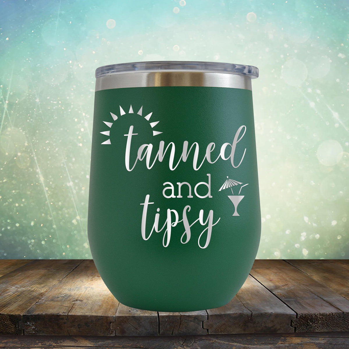 Tanned and Tipsy - Stemless Wine Cup