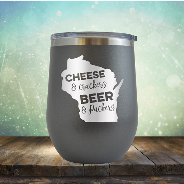 Cheese &amp; Crackers Beer &amp; Packers - Stemless Wine Cup