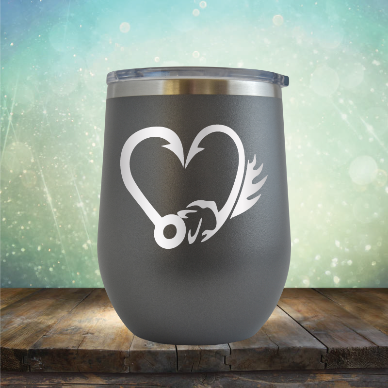 Fish Hook Love - Stemless Wine Cup