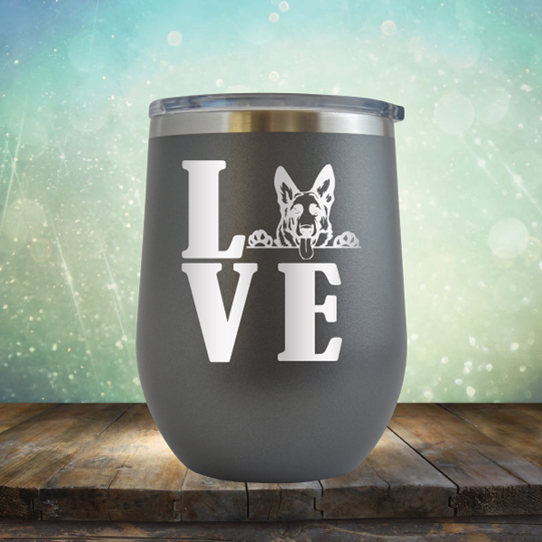 Love German Shepard - Stemless Wine Cup
