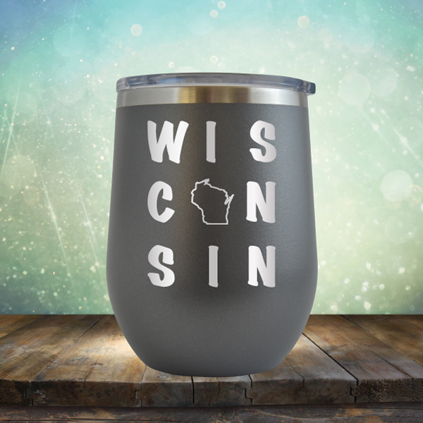 Wisconsin Written Out - Stemless Wine Cup