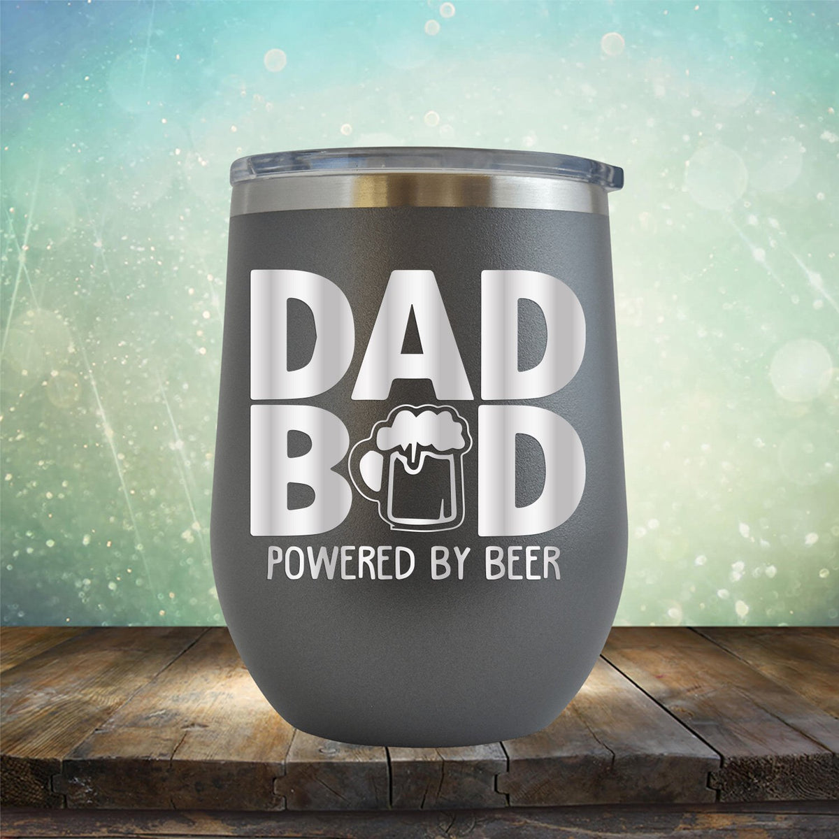 Dad Bod Powered by Beer - Stemless Wine Cup