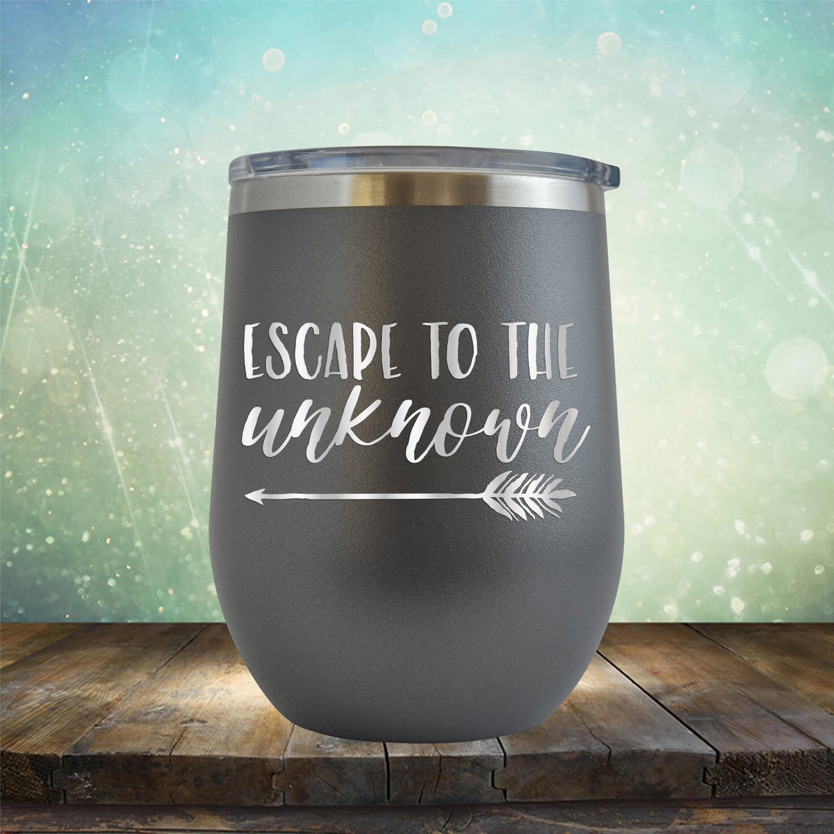 Escape to The Unknown - Stemless Wine Cup