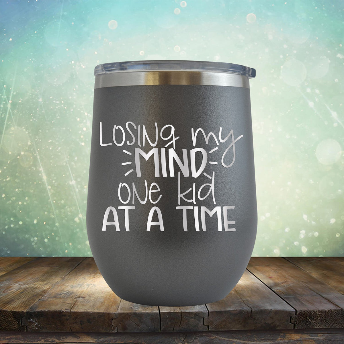 Losing My Mind One Kid At A Time - Stemless Wine Cup