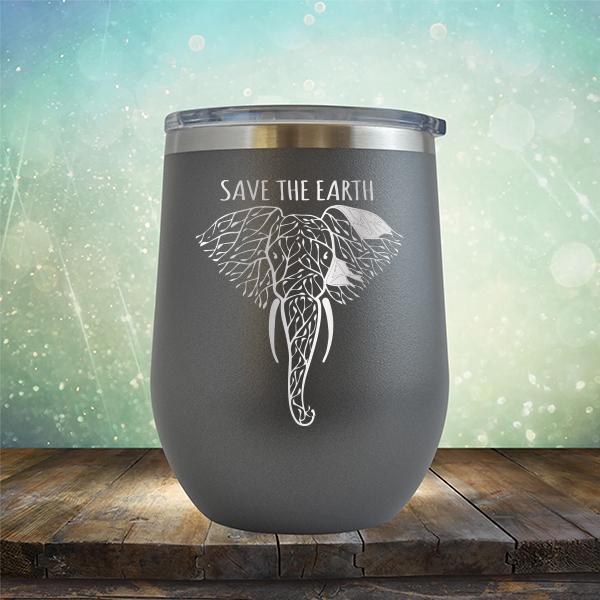 Save Elephants Save The Earth - Stemless Wine Cup