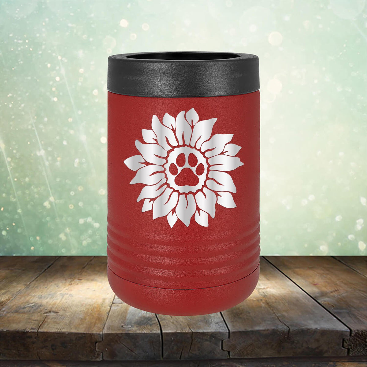 Dog Paw Sunflower - Laser Etched Tumbler Mug