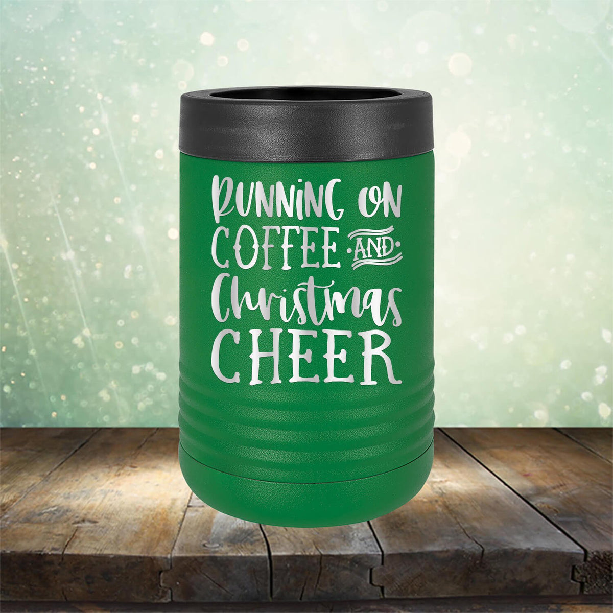 Running on Coffee and Christmas Cheer - Laser Etched Tumbler Mug