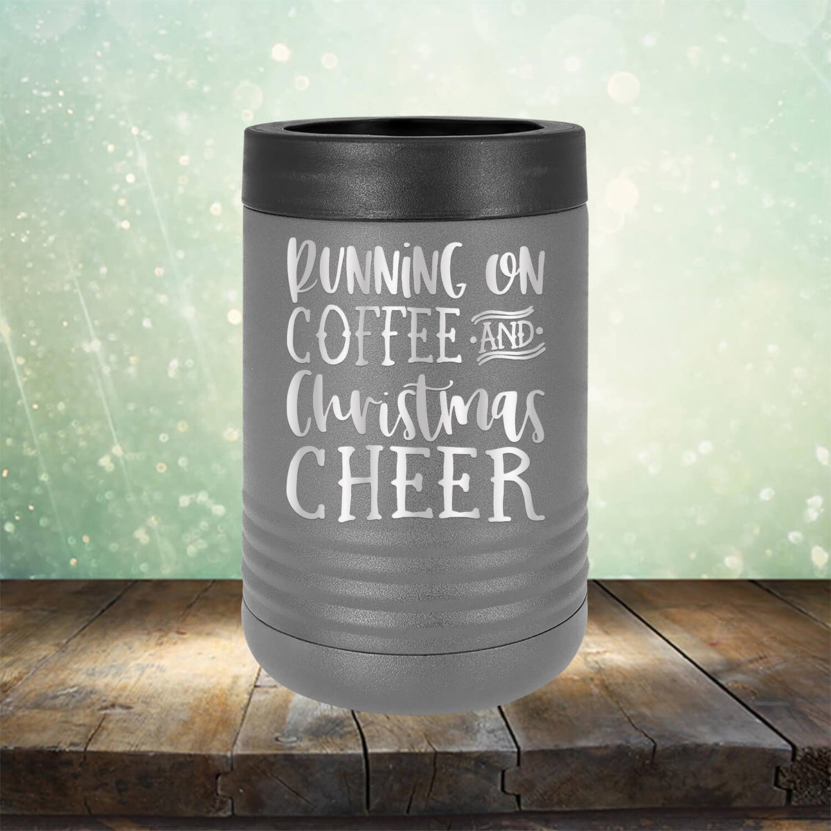 Running on Coffee and Christmas Cheer - Laser Etched Tumbler Mug