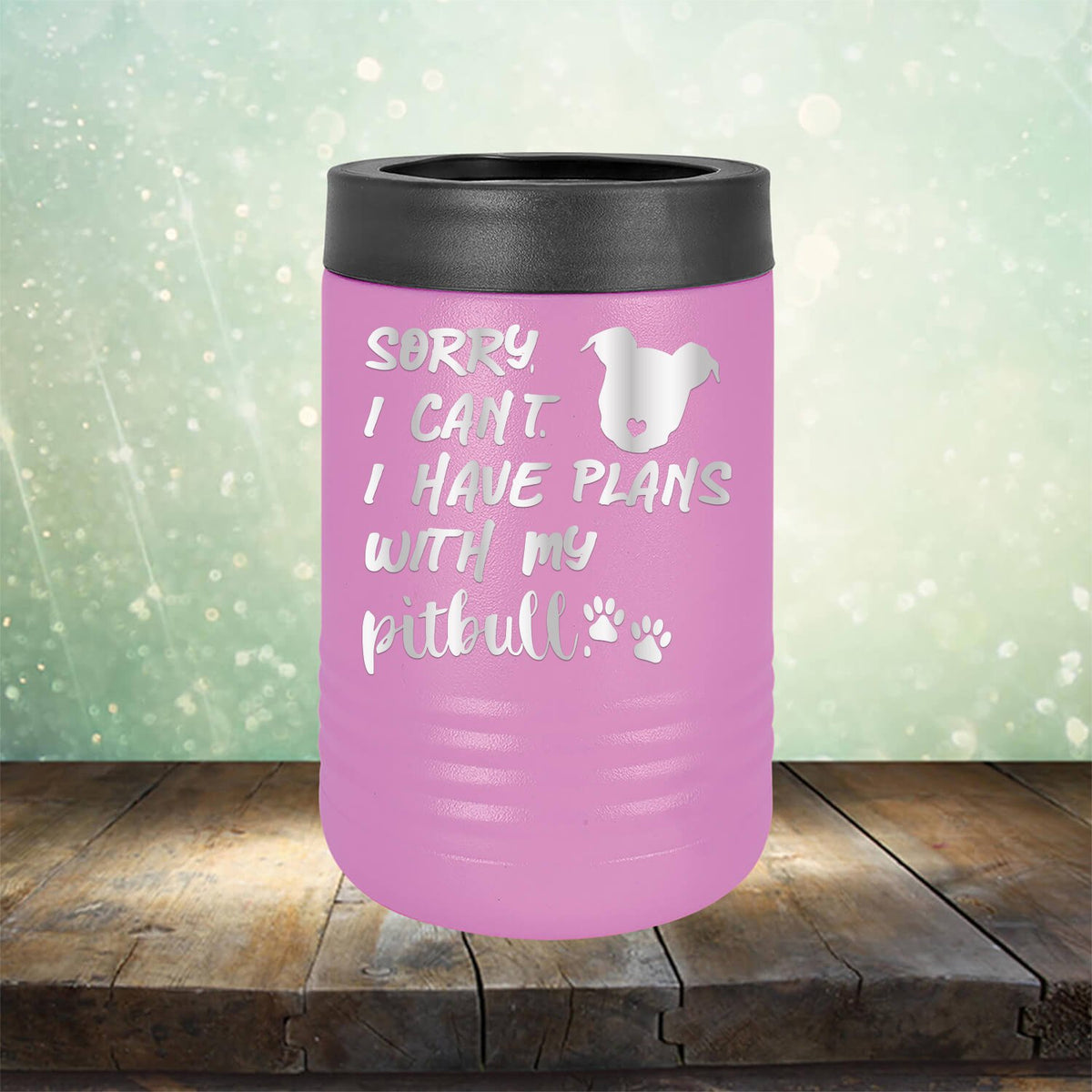 Sorry I Can&#39;t I Have Plans with My Pitbull - Laser Etched Tumbler Mug