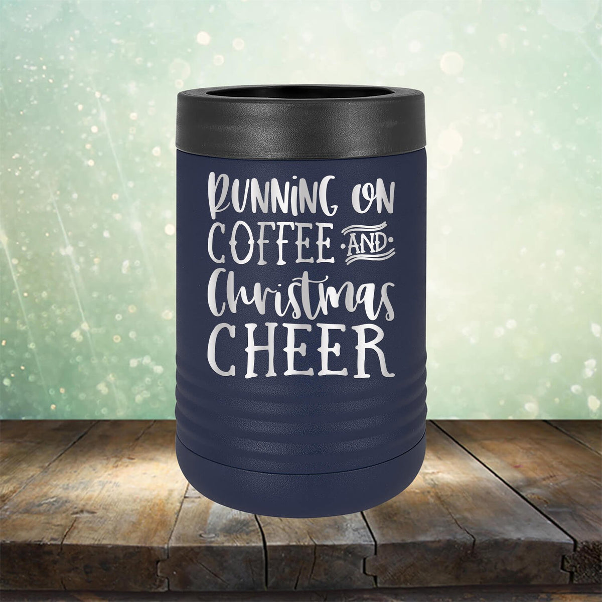 Running on Coffee and Christmas Cheer - Laser Etched Tumbler Mug