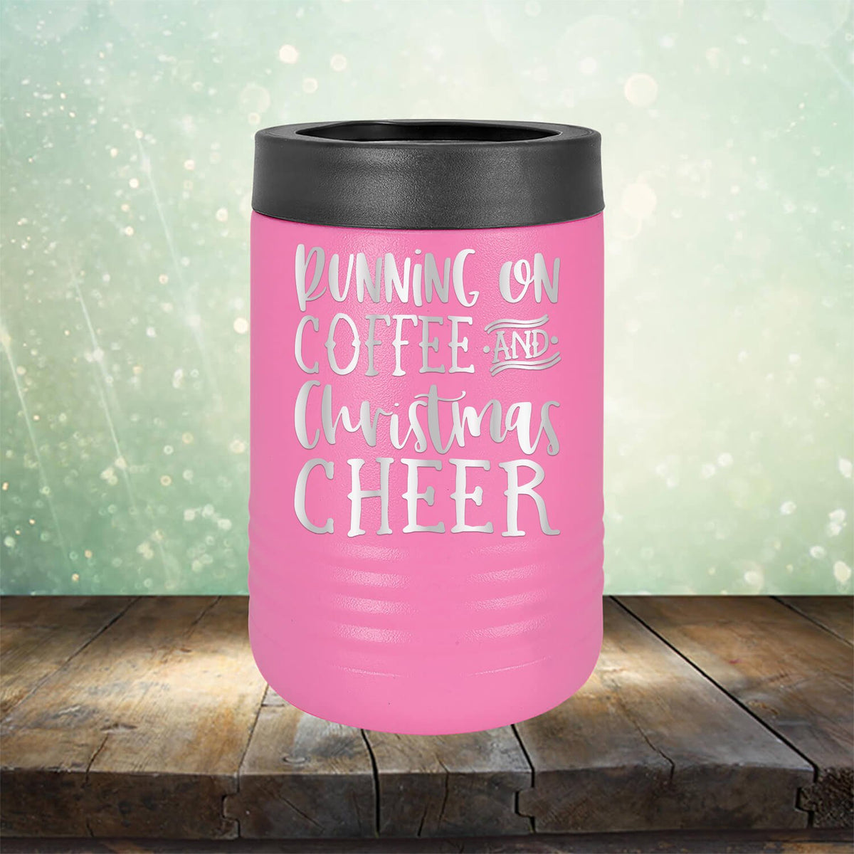 Running on Coffee and Christmas Cheer - Laser Etched Tumbler Mug