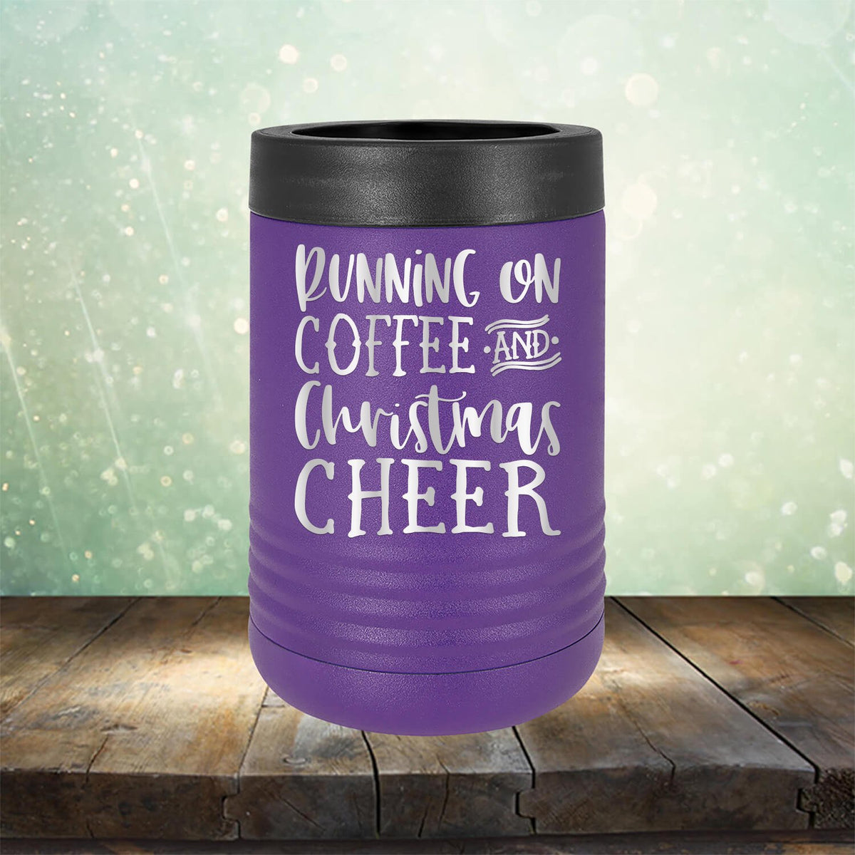 Running on Coffee and Christmas Cheer - Laser Etched Tumbler Mug