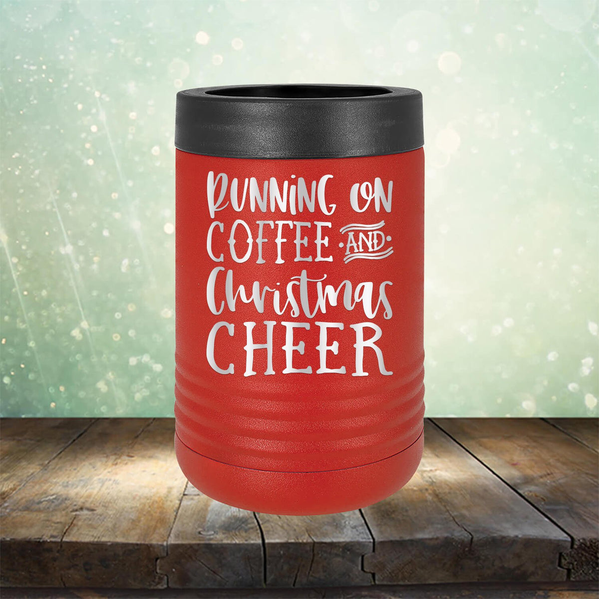 Running on Coffee and Christmas Cheer - Laser Etched Tumbler Mug