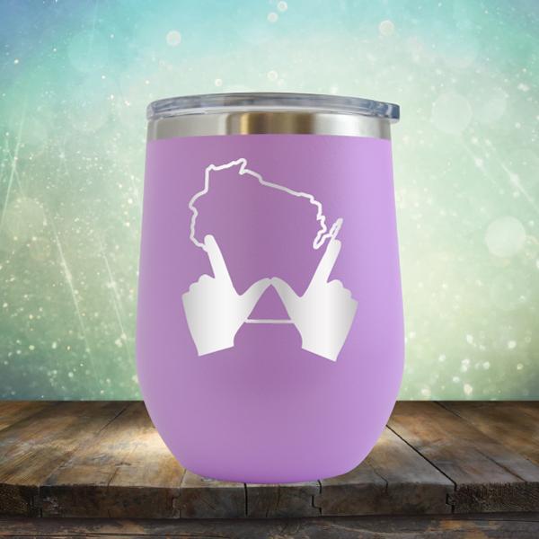 Wisconsin W Hand - Stemless Wine Cup