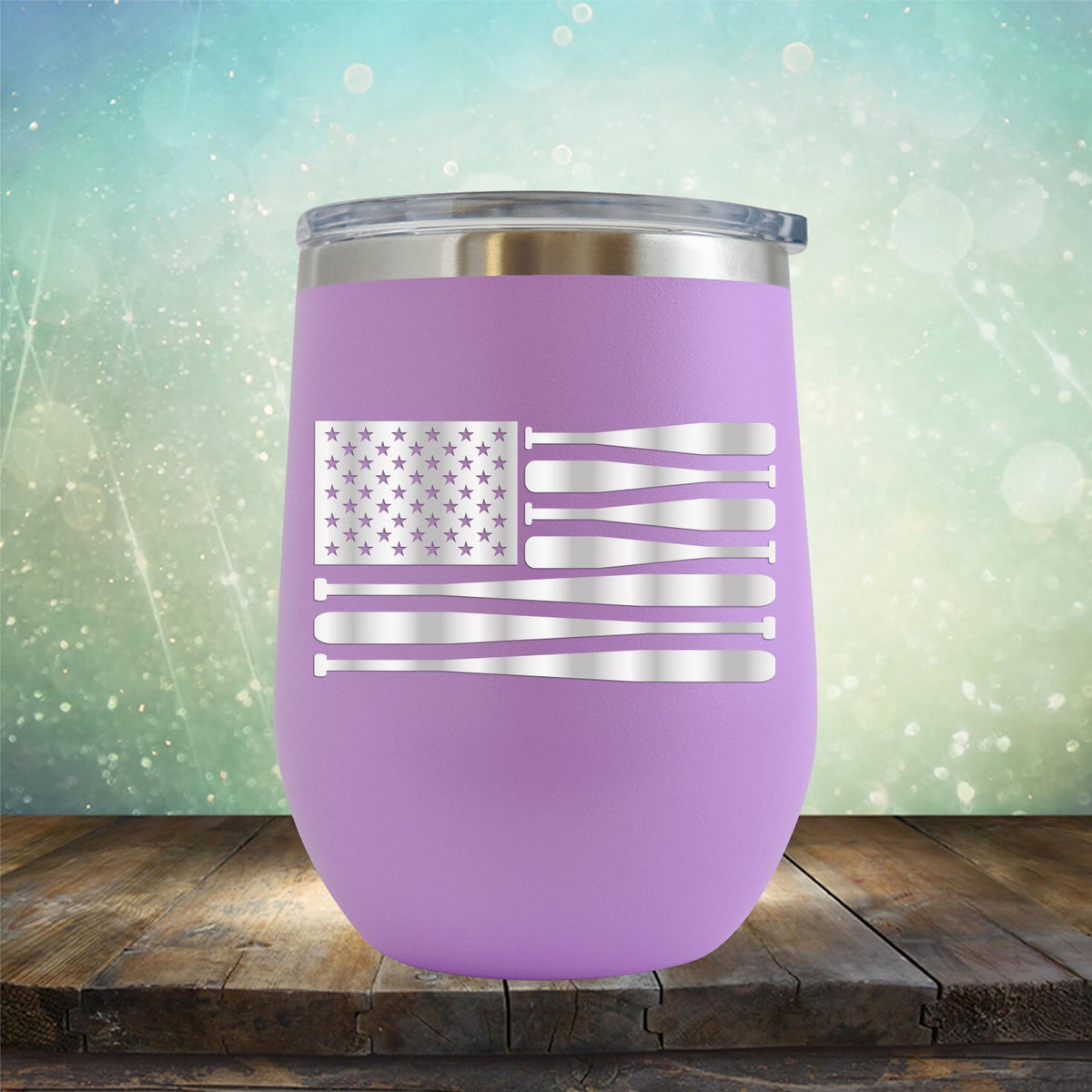 American Flag Baseball - Wine Tumbler