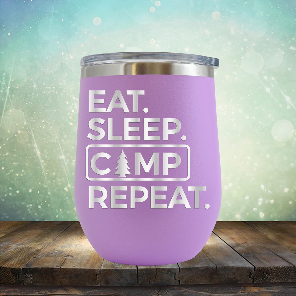 Eat Sleep Camp Repeat - Wine Tumbler