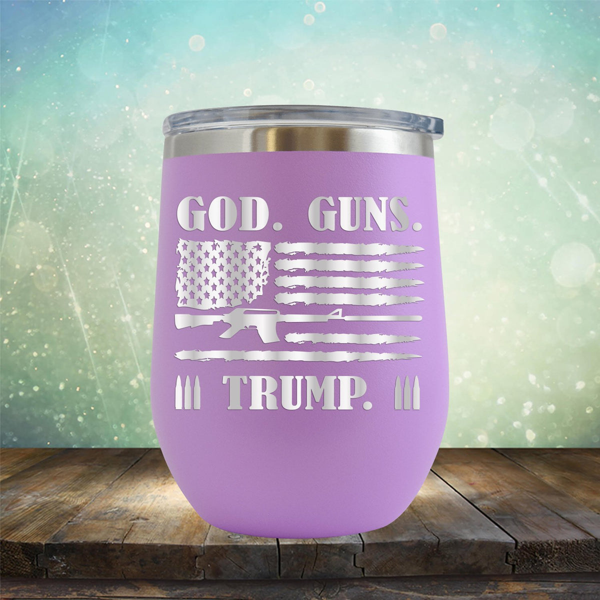 God Guns & Trump - Stemless Wine Cup