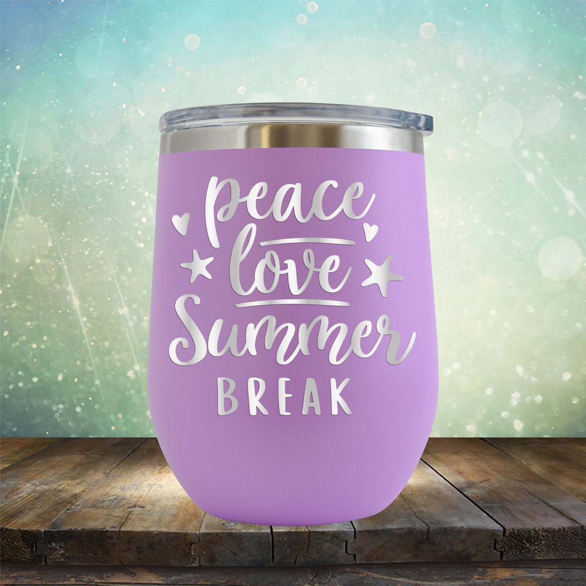 Peace Love Summer Break - Stemless Wine Cup