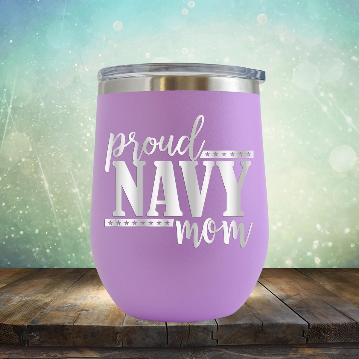 Proud Navy Mom - Stemless Wine Cup