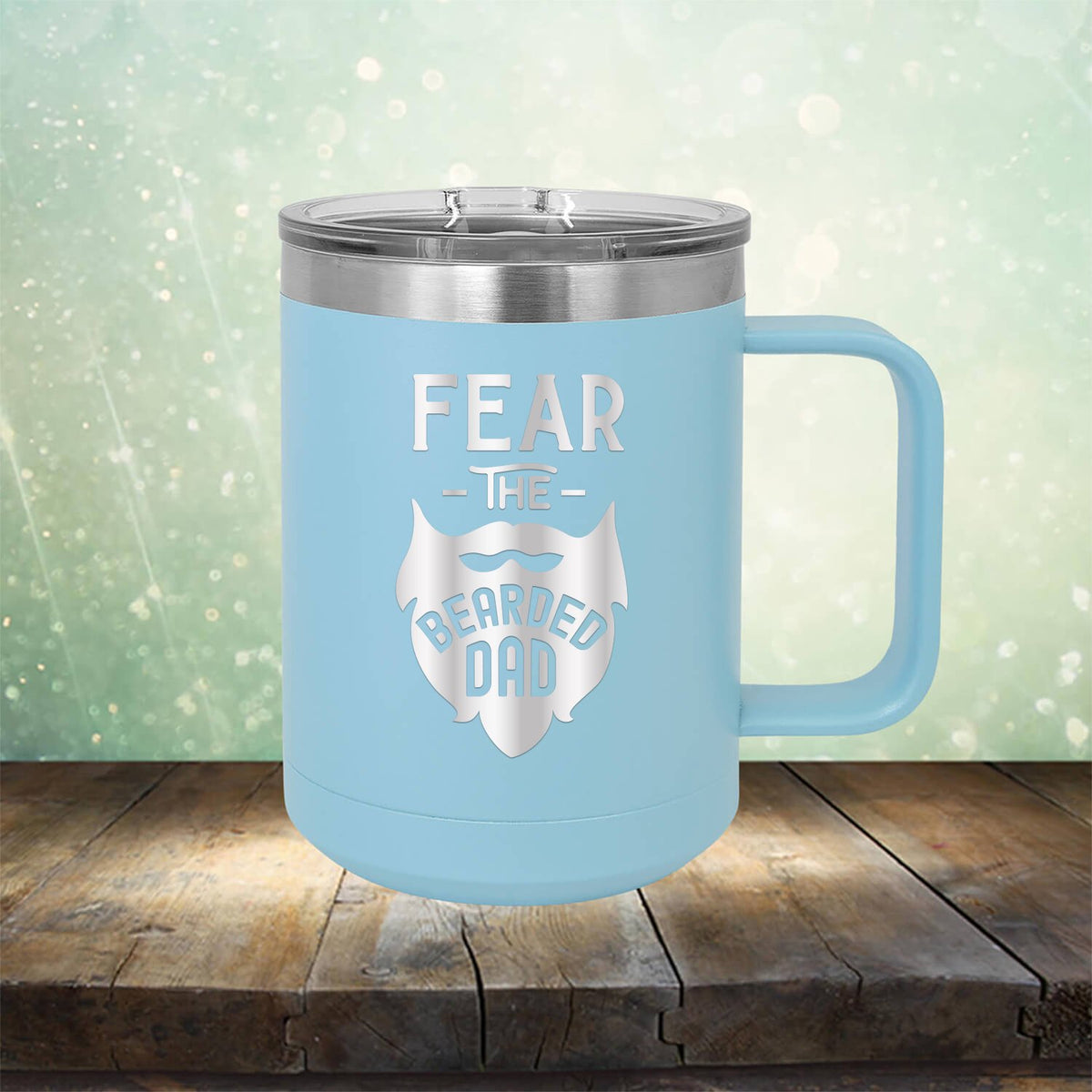 Fear The Bearded Dad - Laser Etched Tumbler Mug