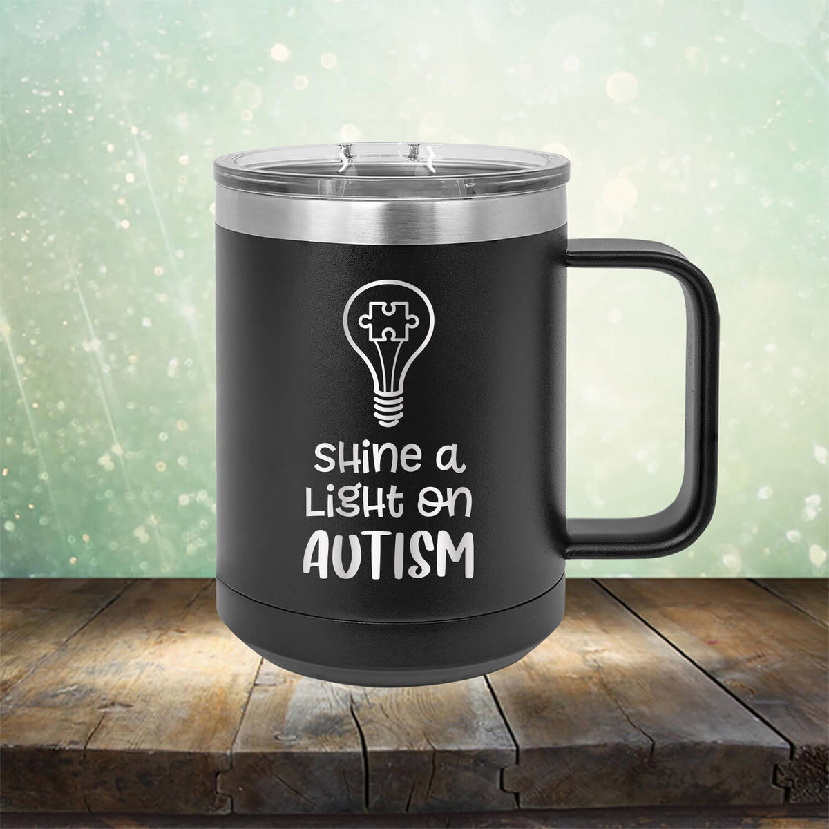 Shine A Light on Autism - Laser Etched Tumbler Mug