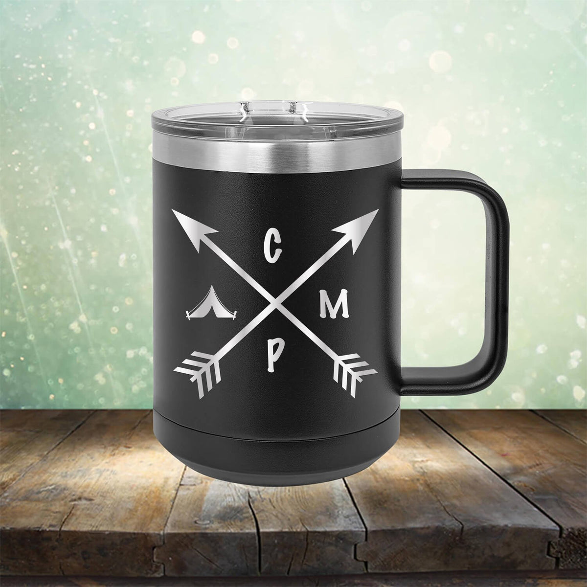 Camp with Arrows - Laser Etched Tumbler Mug