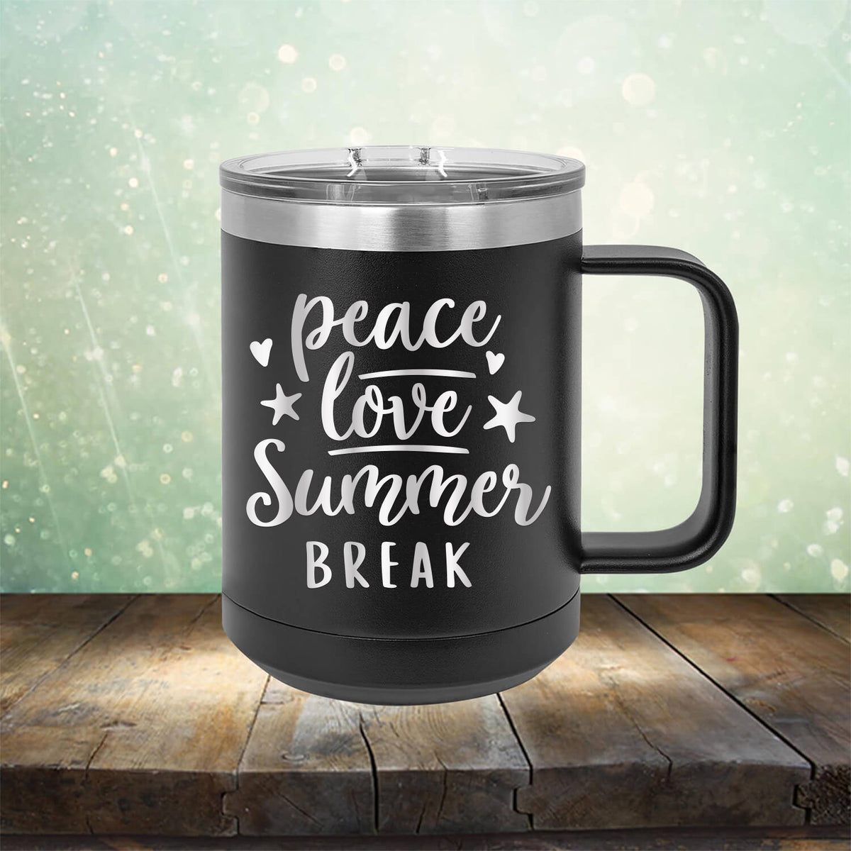 Peace Love Summer Break - Laser Etched Tumbler Mug