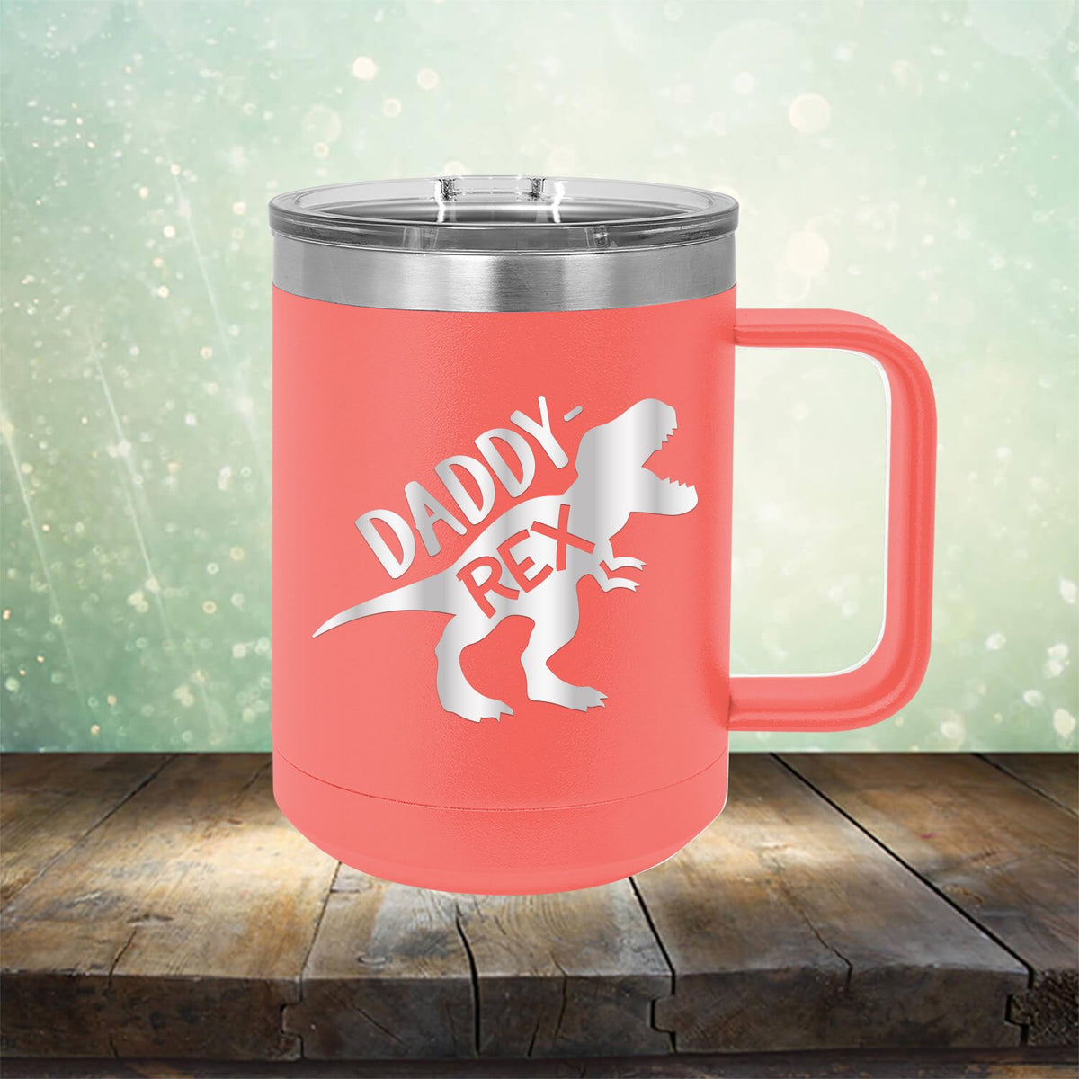 Daddy Rex Dinosaur - Laser Etched Tumbler Mug