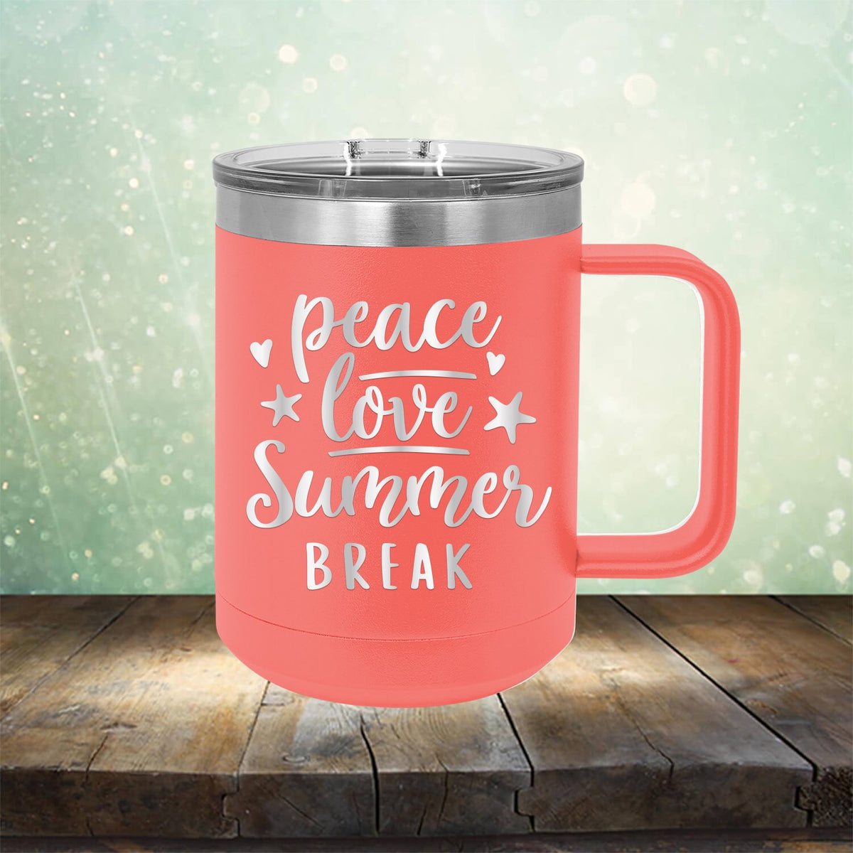 Peace Love Summer Break - Laser Etched Tumbler Mug