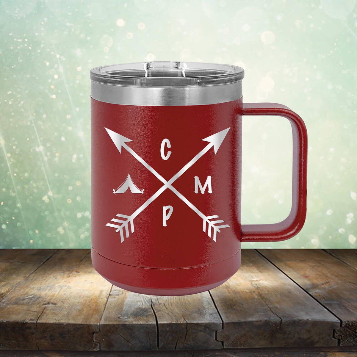 Camp with Arrows - Laser Etched Tumbler Mug