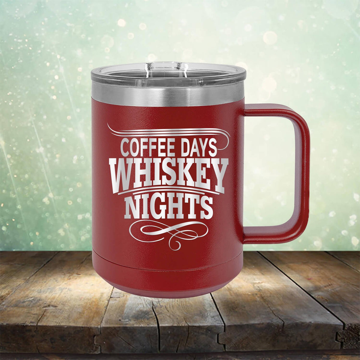 Coffee Days Whiskey Nights - Laser Etched Tumbler Mug