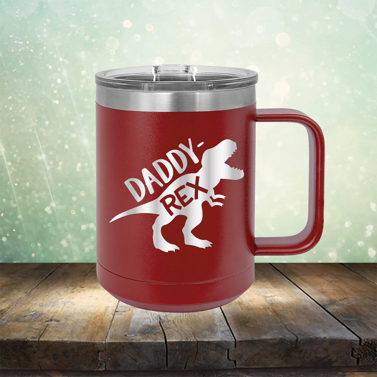 Daddy Rex Dinosaur - Laser Etched Tumbler Mug