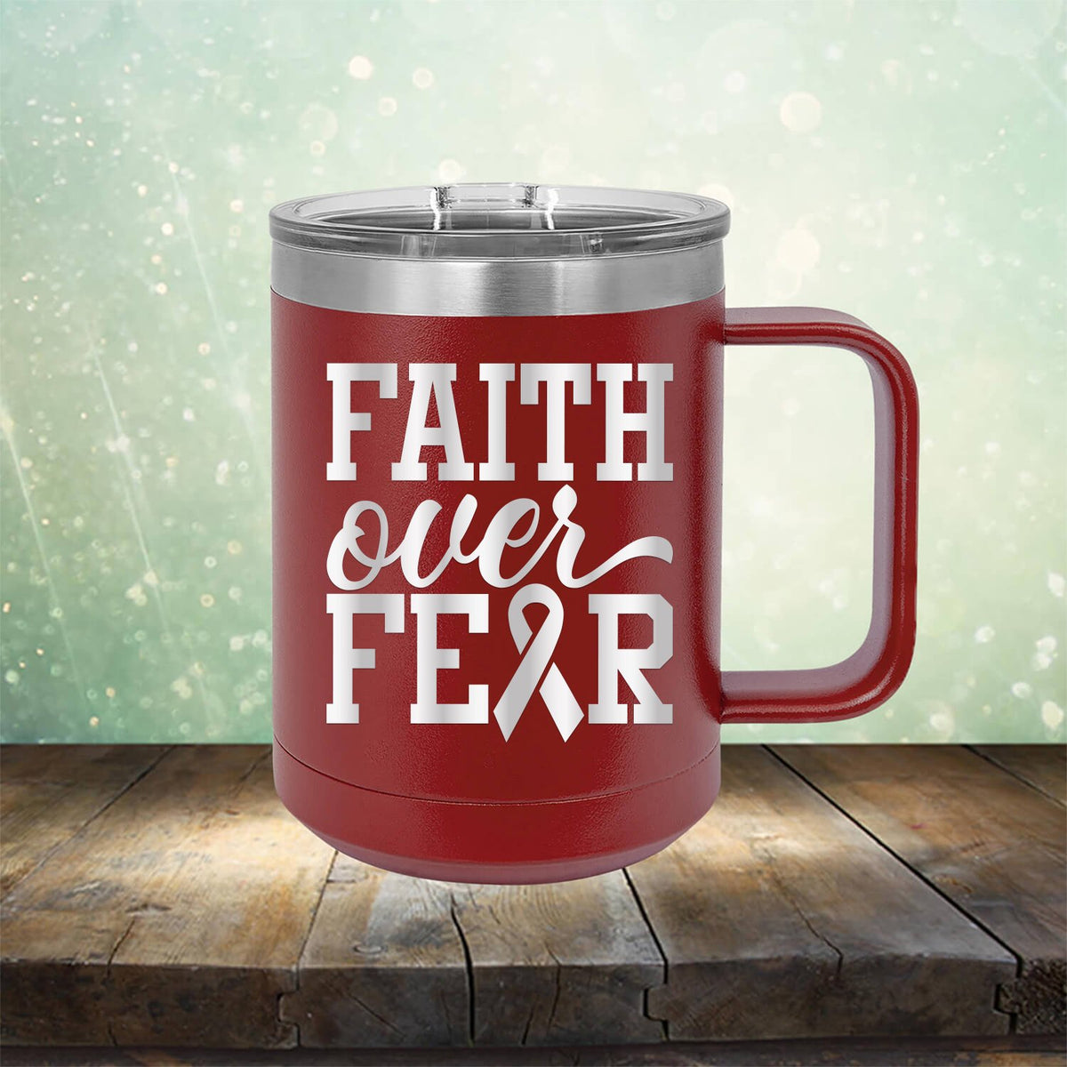 Faith Over Fear - Laser Etched Tumbler Mug