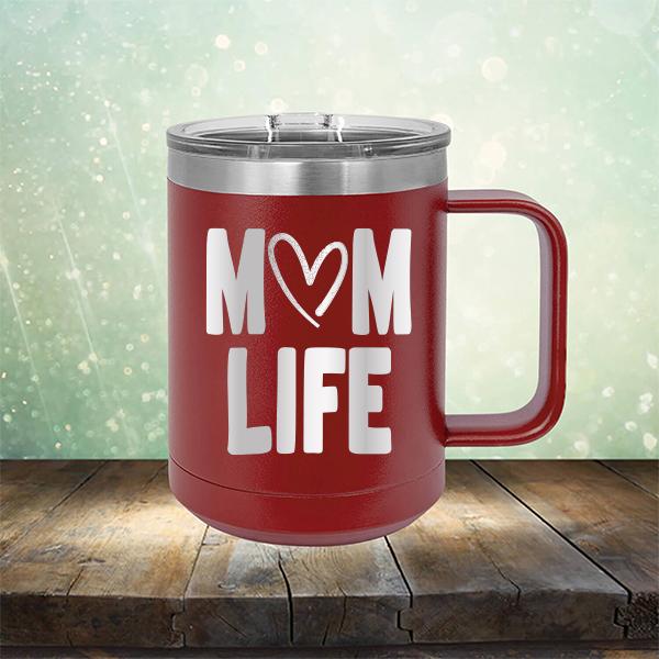 Mom Life with Heart - Laser Etched Tumbler Mug