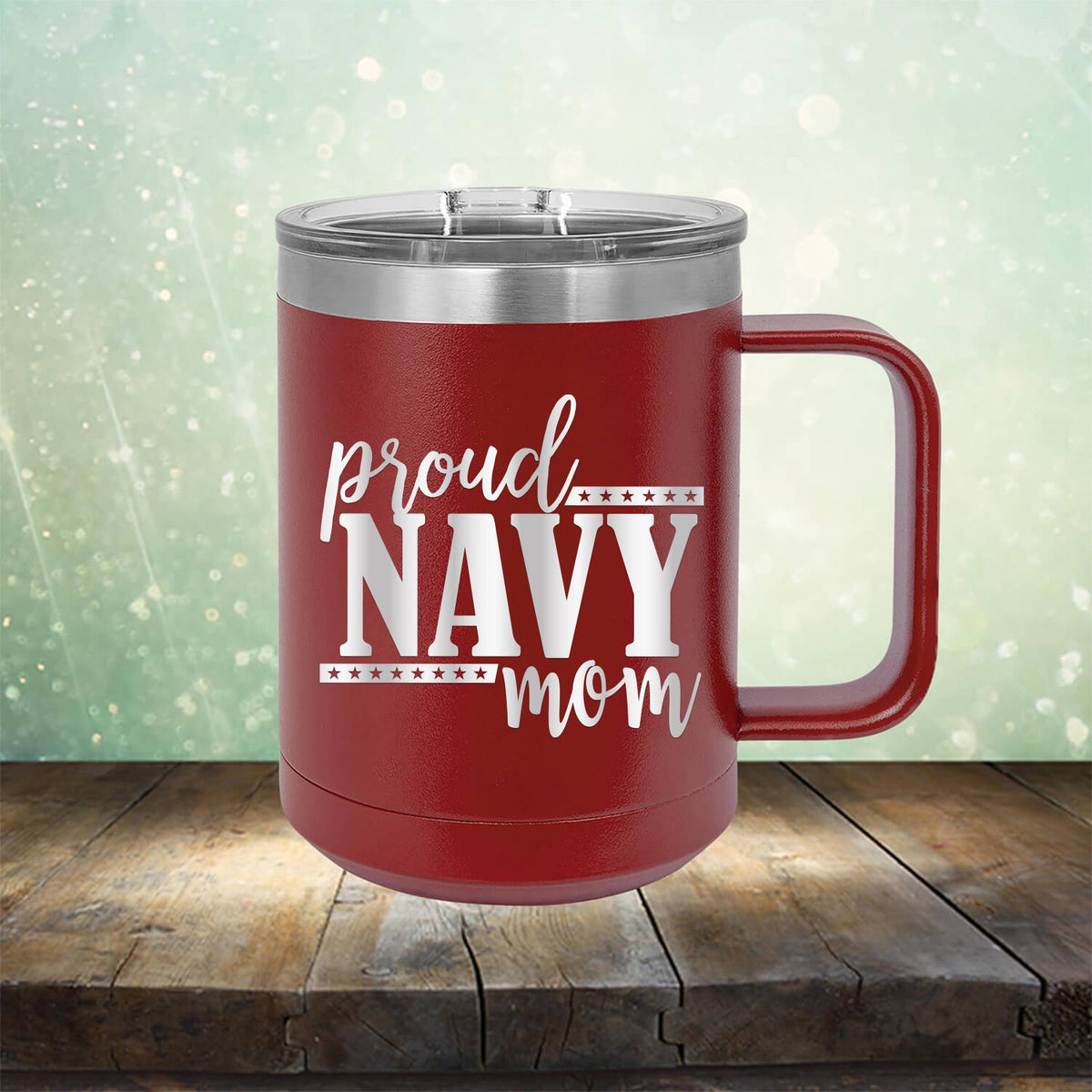 Proud Navy Mom - Laser Etched Tumbler Mug