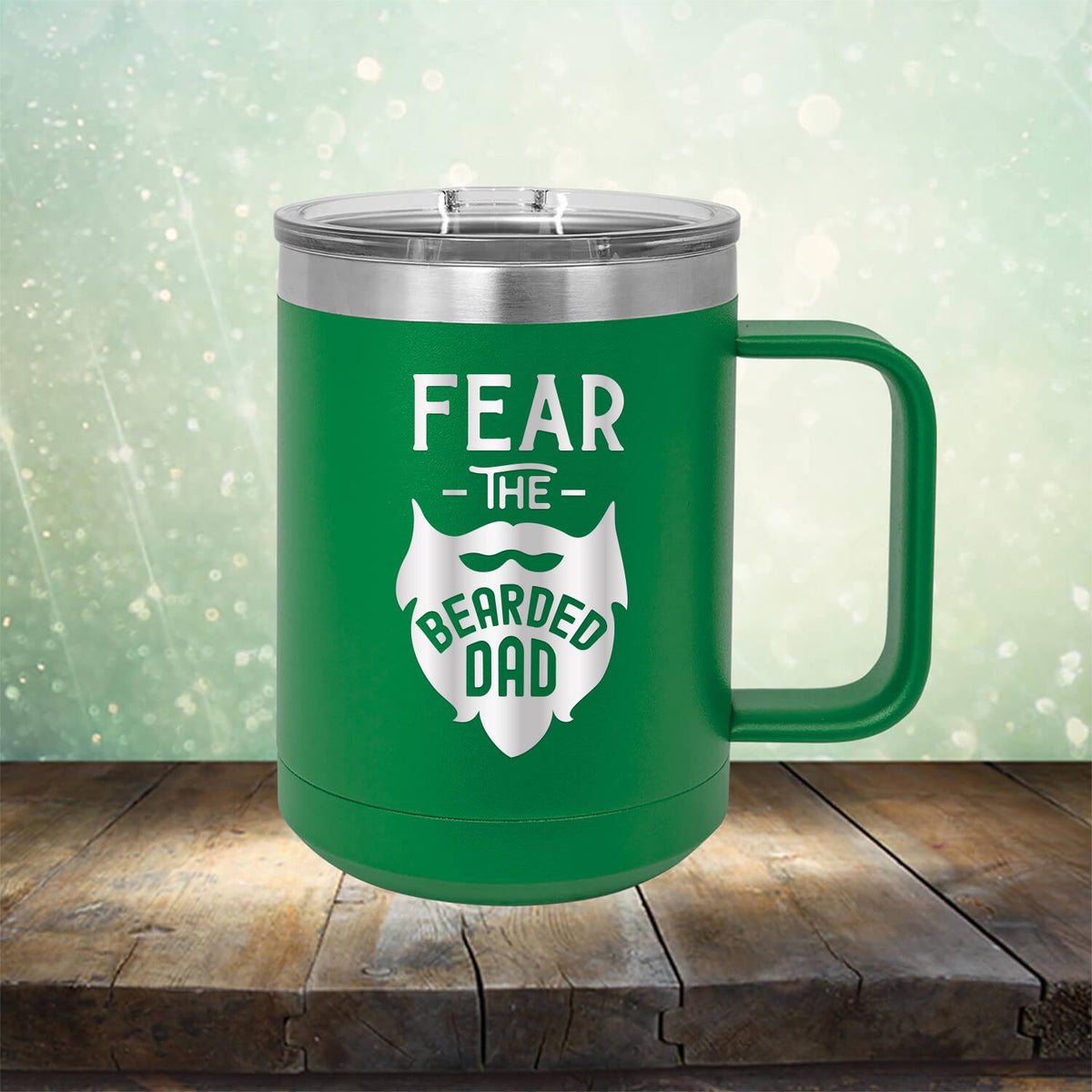 Fear The Bearded Dad - Laser Etched Tumbler Mug