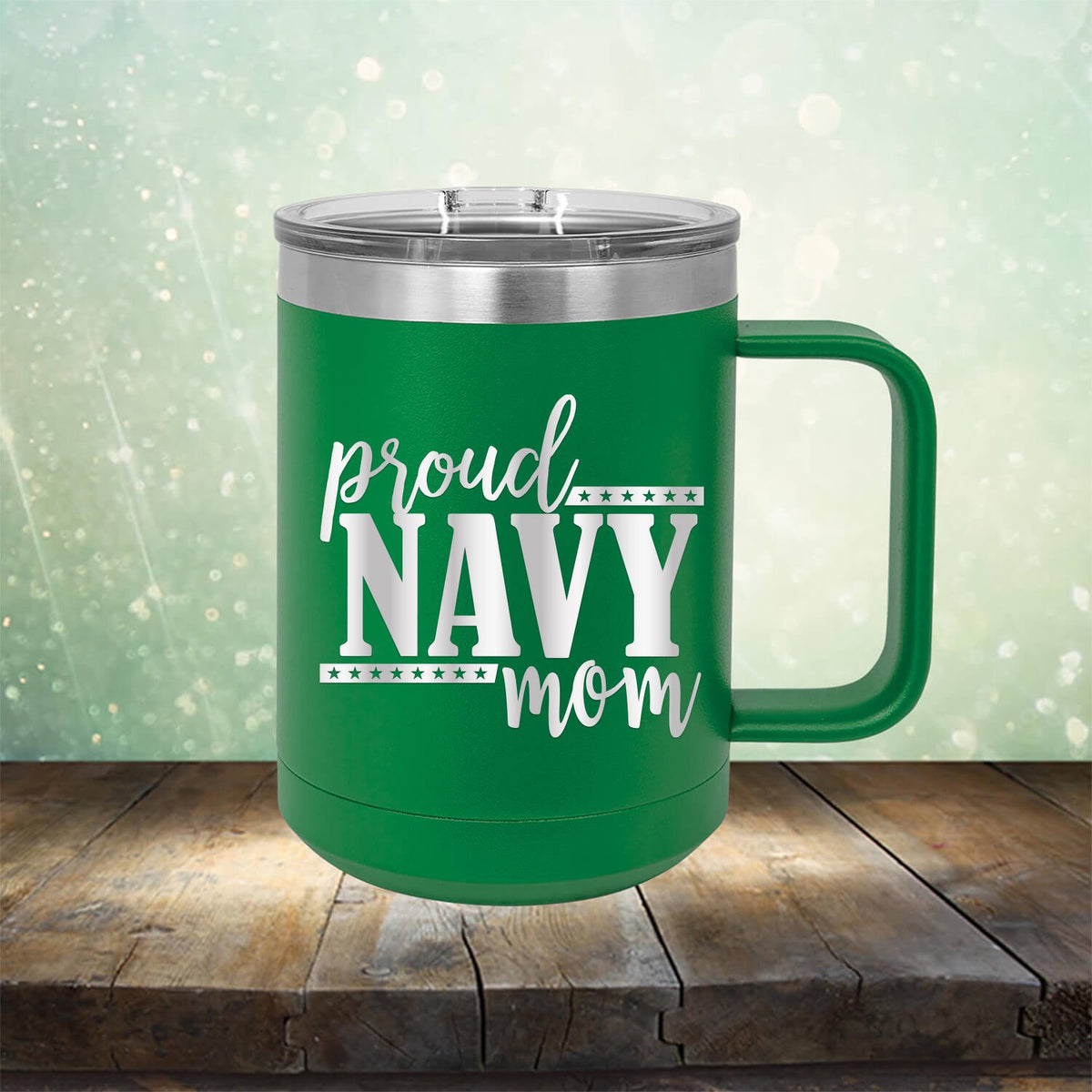 Proud Navy Mom - Laser Etched Tumbler Mug