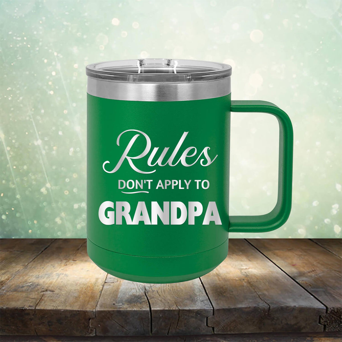 Rules Don&#39;t Apply To Grandpa - Laser Etched Tumbler Mug