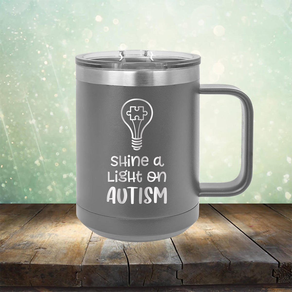Shine A Light on Autism - Laser Etched Tumbler Mug