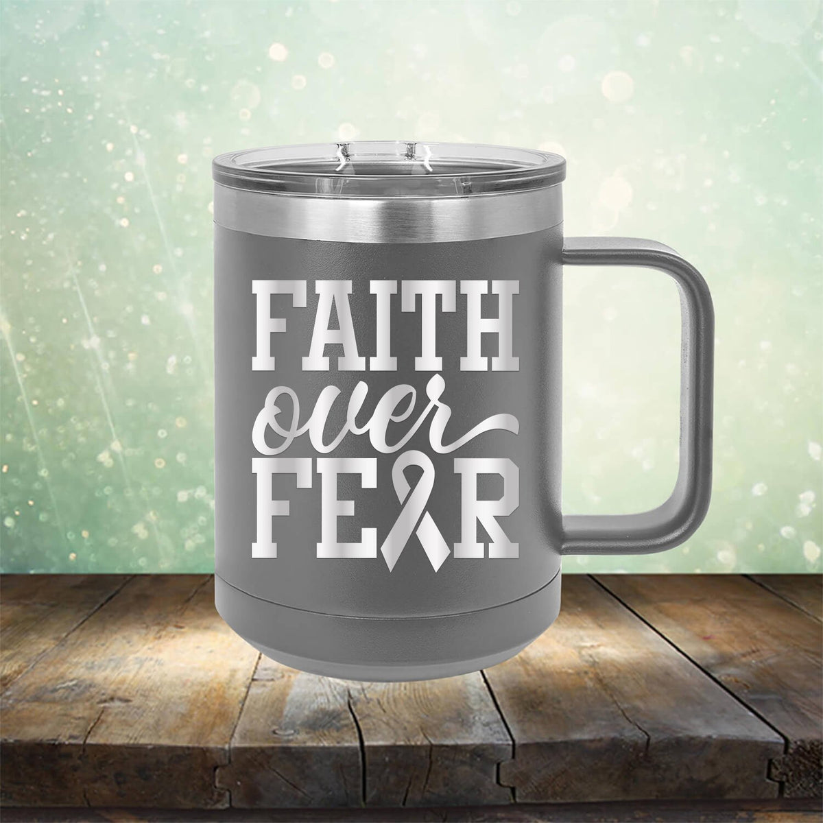 Faith Over Fear - Laser Etched Tumbler Mug