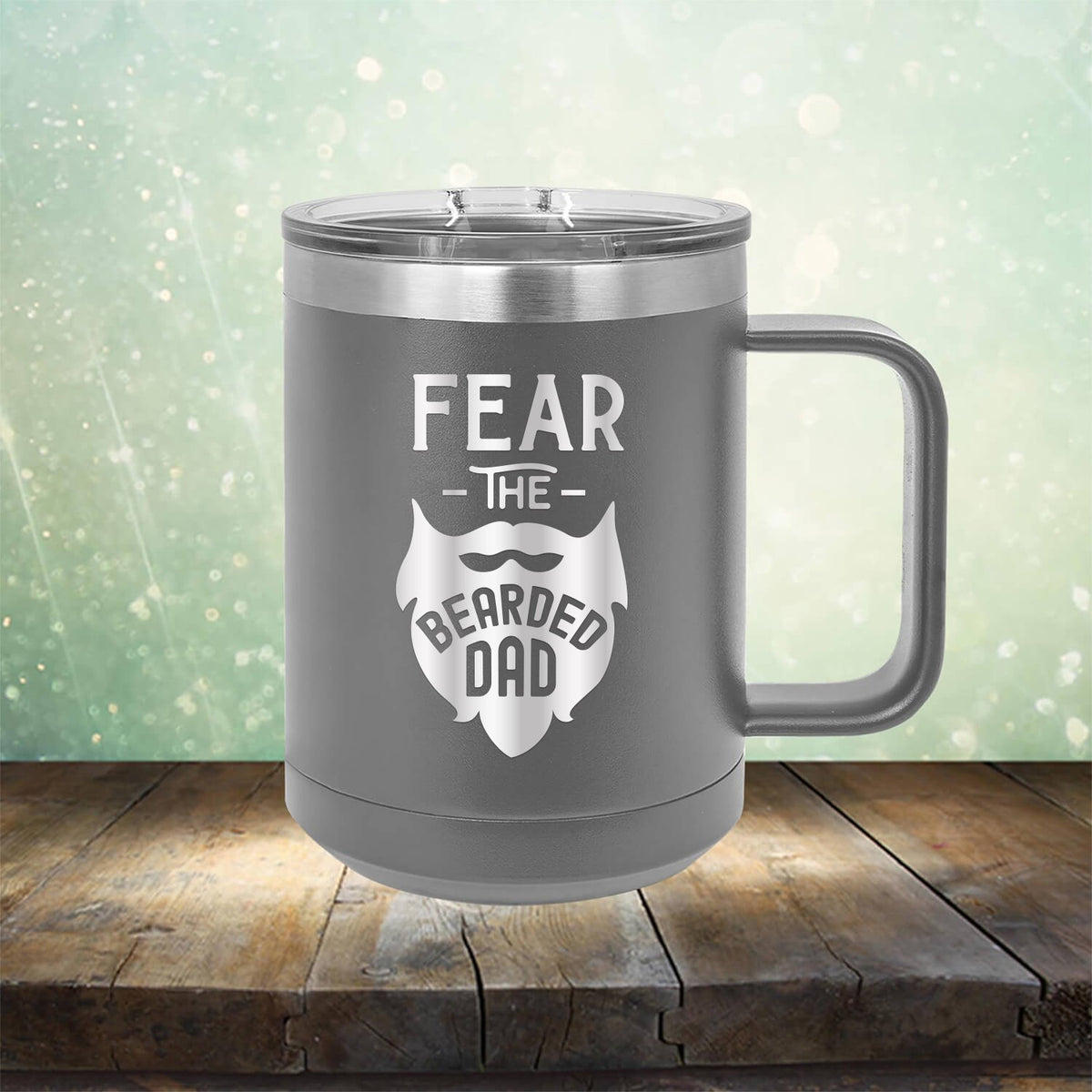 Fear The Bearded Dad - Laser Etched Tumbler Mug