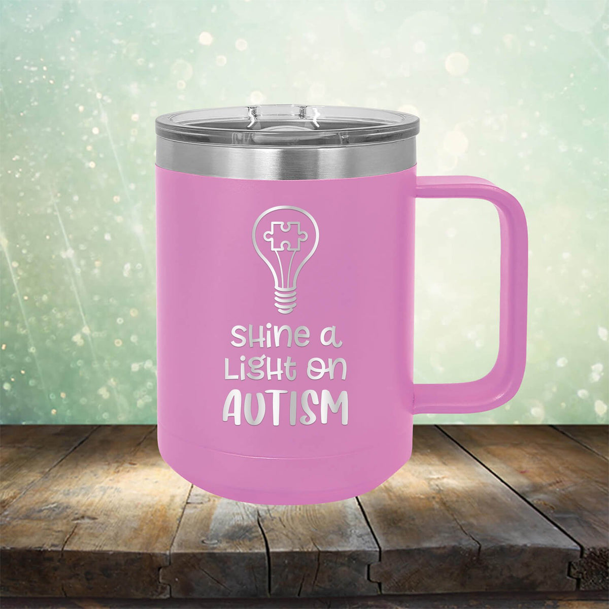 Shine A Light on Autism - Laser Etched Tumbler Mug