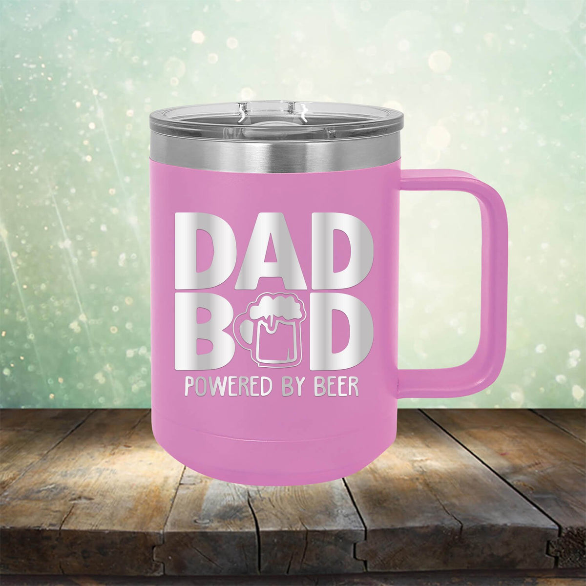 Dad Bod Powered by Beer - Laser Etched Tumbler Mug