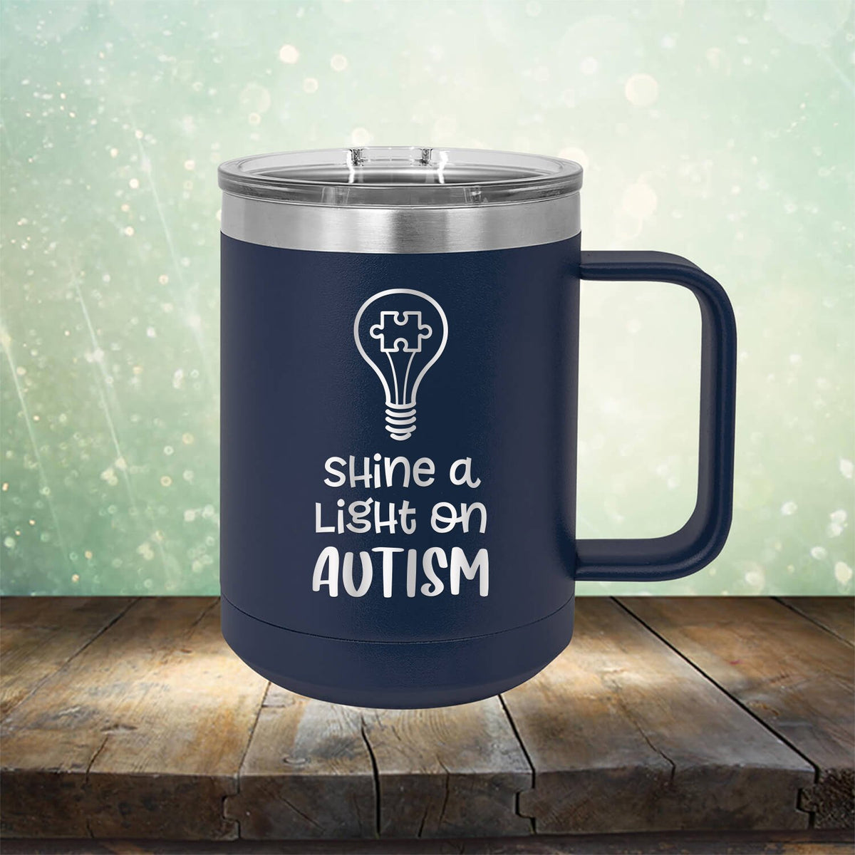 Shine A Light on Autism - Laser Etched Tumbler Mug