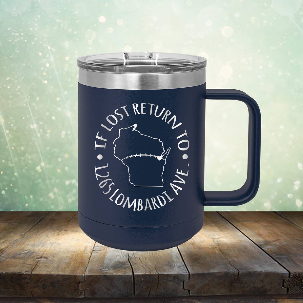 If Lost Return to 1265 Lombardi Ave. - Laser Etched Tumbler Mug