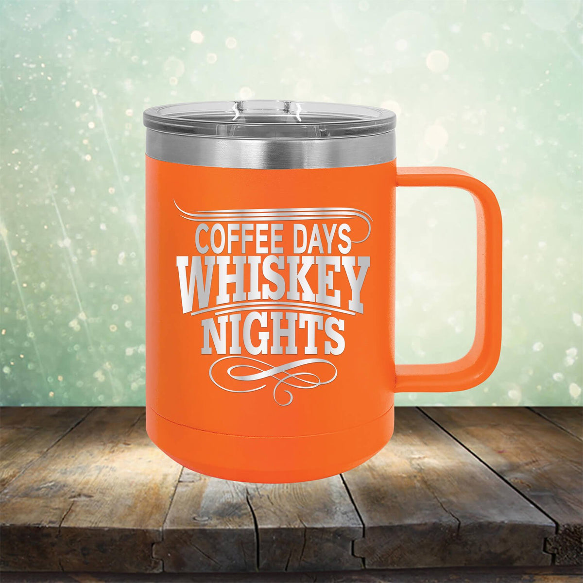 Coffee Days Whiskey Nights - Laser Etched Tumbler Mug